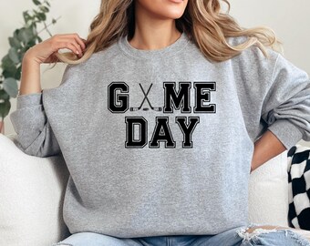 Felpa per il giorno della partita di hockey, felpa per gli amanti dello sport, regalo per i fan dell'hockey, felpa per giocatori di hockey, outfit per il giorno della partita, stile universitario