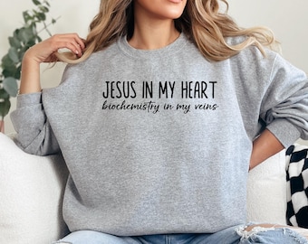 Jesus in My Heart Sweatshirt, Christian Sweatshirt, Religious Gift, Faith Based Clothing, Inspirational Sweatshirt, Trendy Sweatshirt
