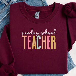 Sunday School Teacher Shirt, Religious Educator Gift, Church Teacher Sweatshirt, Christian Education Apparel, Spiritual Mentor Top