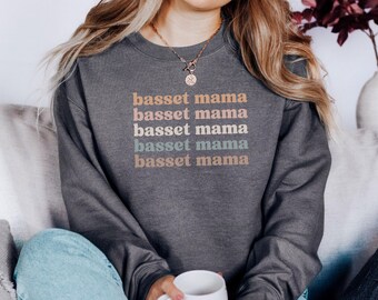 Felpa Basset Mama, regalo per amanti dei cani, felpa retrò per mamme di animali domestici, cane Basset Hound, felpa per amanti dei cani, felpa alla moda