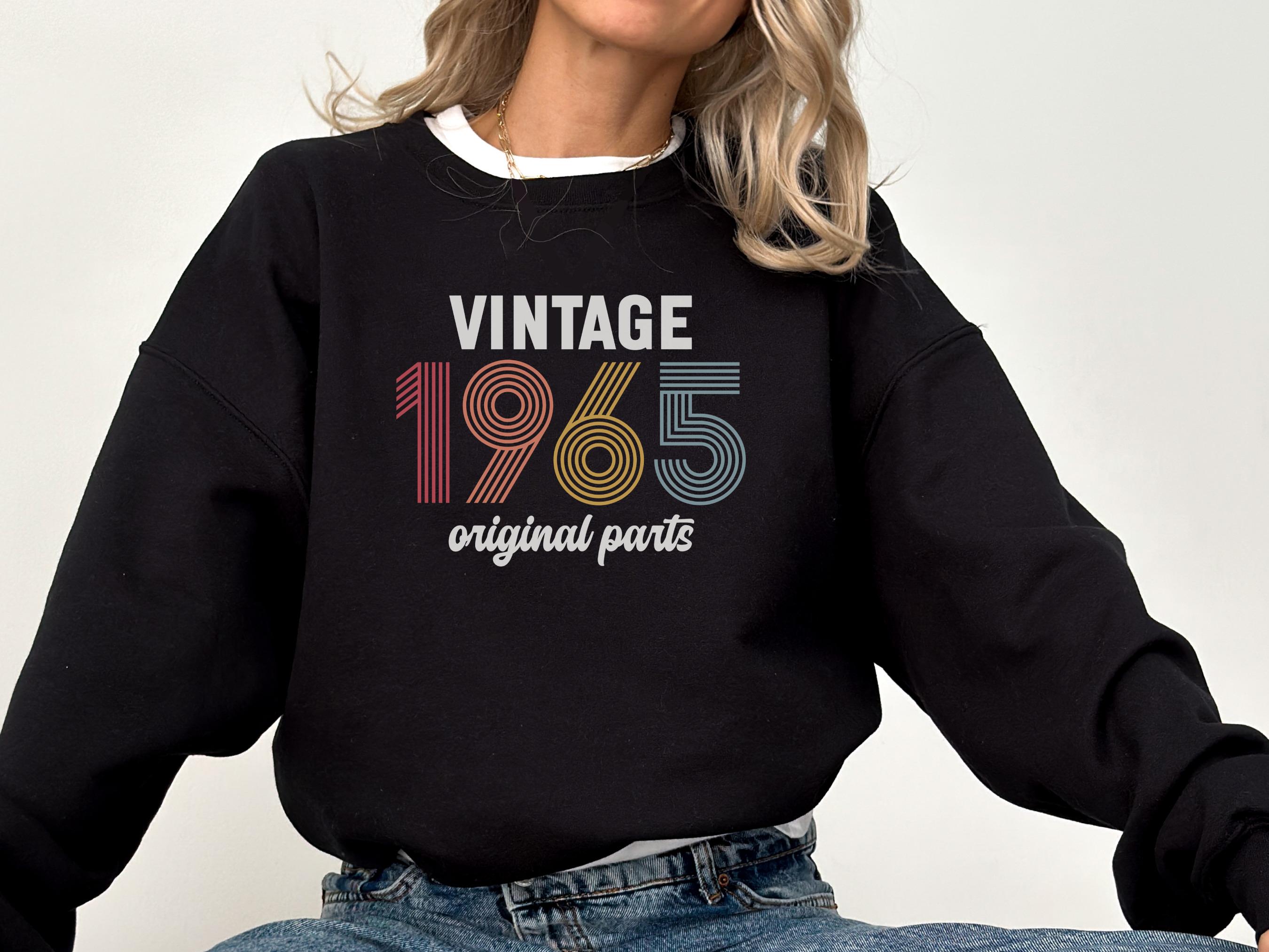 Vintage 1965 Original Parts Sweatshirt, Retro Birthday Gift, 1965 