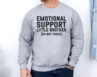 Emotional Support Little Brother Sweatshirt, Do Not Touch Sweatshirt, Sibling Gift, Funny Brother Sweatshirt, Brother Appreciation Gift