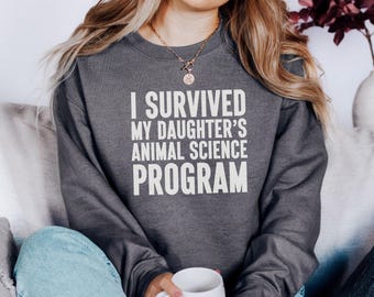 Sudadera de ciencia animal, regalo para hija, regalo de graduación, sudadera para padres orgullosos, camiseta divertida para padres, regalo universitario, regalo para padres, unisex