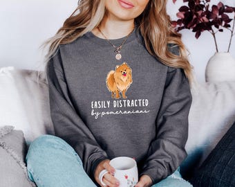 Pomeranian Dog Sweatshirt, Cute Puppy Graphic Sweatshirt, Adorable Dog Lover Gift, Pomeranian Breed Apparel, Dog Themed Clothing