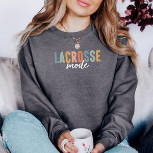 Lacrosse Sweatshirt, Team Spirit Apparel, Sports Fan Gift, Lacrosse Lover, Game Day Outfit, Trendy Sweatshirt, Colorful Design, Gift for
