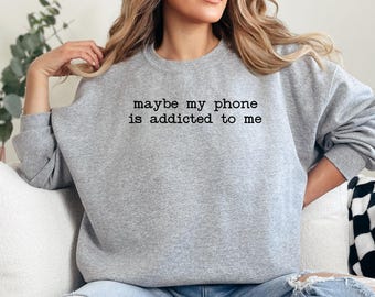 Moletom "Viciado em Celular", Moletom Engraçado e Sarcástico, Presente para Amantes de Tecnologia, Moletom Divertido, Moletom com Slogan Moderno, Presente para Viciado em Celular