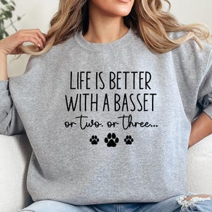 Basset Hound Sweatshirt, Dog Lover Sweatshirt, Basset Hound Gift, Cute Dog Sweatshirt, Funny Dog Sweatshirt, Dog Mom Sweatshirt