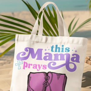 Christian mom tote bag faith tote for women Jesus loving gift religious gift for her inspirational Christian bag bible study shoulder bag