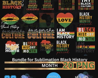 Black History Month PNG Bundle: African American Sublimation Designs (Digital Download)