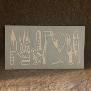 Horror Character Weapons Vinyl Decal