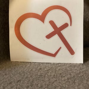 Heart with a Cross Decal