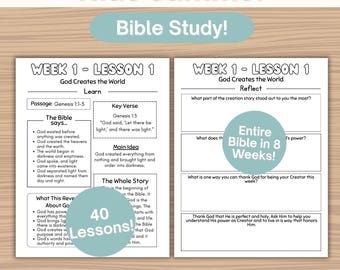 Studio biblico per bambini, lezioni bibliche estive, attività per la scuola domenicale, unità biblica cristiana per l'istruzione domiciliare, devozione quotidiana, adorazione familiare stampabile.
