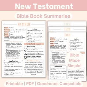 New Testament Overview Simplified, Bible Book Summaries, Books of the Bible Summary Recap, Bible Breakdown for Beginners, Bible Study Tool