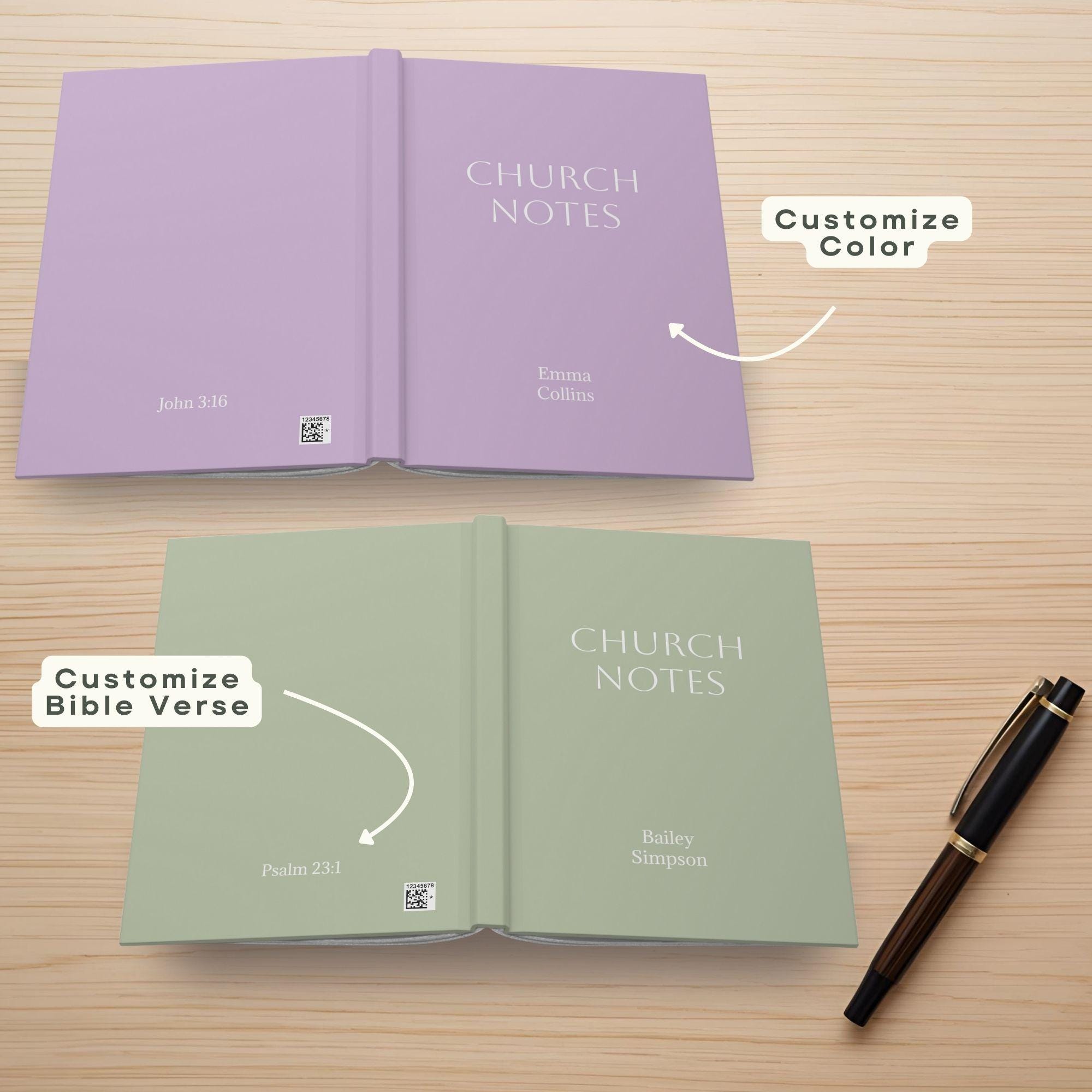 Personalized Church Notes Journal, Sermon Notes Journal, Sermon Notes ...