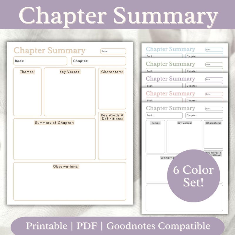 Bible Chapter Summary - Etsy
