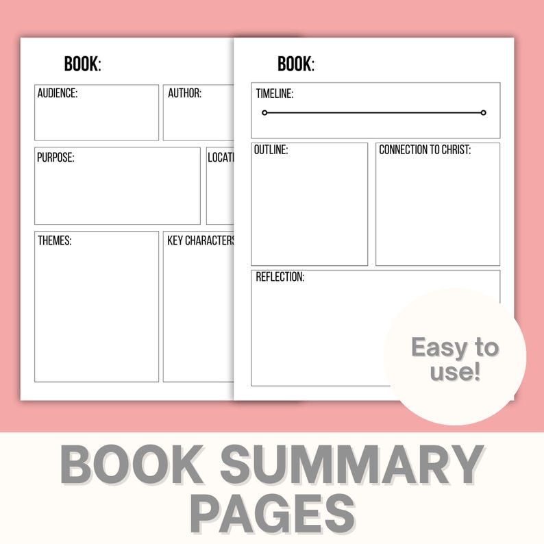 Bible Book Summary Downloadable Pages Printable Pdf Study the Bible ...