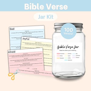 DIY Bible Verse Jar Kit Bible Verses Emotions Jar Read Me When Verses Color Coded Verses Scripture Jar Kit Gift for Mom Printable