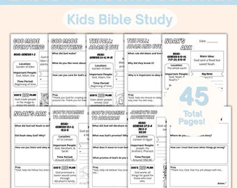 Bible Timeline Bible Study for Kids, Colorful, Bible Chronological Reading Plan Study, Sunday School Lessons, Christian Homeschool Tool