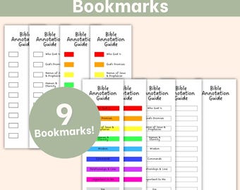 Guida ai codici colore della Bibbia, segnalibri digitali scaricabili, guida stampabile per evidenziare i versetti biblici, strumenti biblici per lo studio della Bibbia