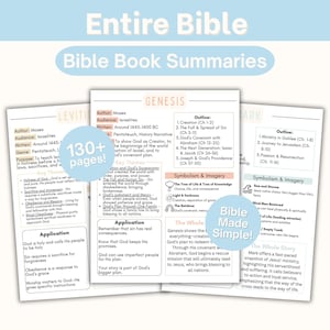 Entire Bible Overview Bible Made Simple Printable Bible Worksheets Bible Book Summaries 66 Bible Breakdown for Beginners Bible Study Guide