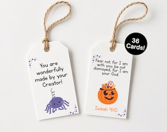 Halloween Treat Bag Tags Gift Christian Halloween Fall Lunchbox Notes Sunday School Tags Halloween Handouts Goodie Bag Tags