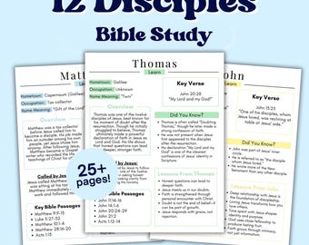 Disciples Bible Study Guide Biblical Character Summary Bible Study Resource Tip Ins Jesus 12 Disciples Overview Printable Womens Bible Study