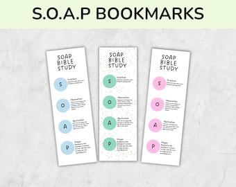 Printable SOAP Bible Study Bookmark | Bible study method | Bookmark for Bible | Download PDF | Christian Bookmark | Bible study resource