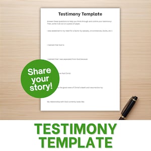 Plantilla de testimonio cristiana imprimible para compartir tu historia Herramienta de reflexión basada en la fe Cómo compartir el folleto del evangelio en grupo de jóvenes