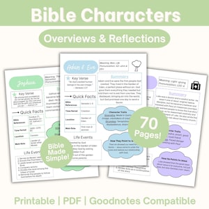 Character Bible Study, Bible Study for Kids, Bible Heroes Study, Biblical Figures, Printable Studies for Kids, Christian Education Tool