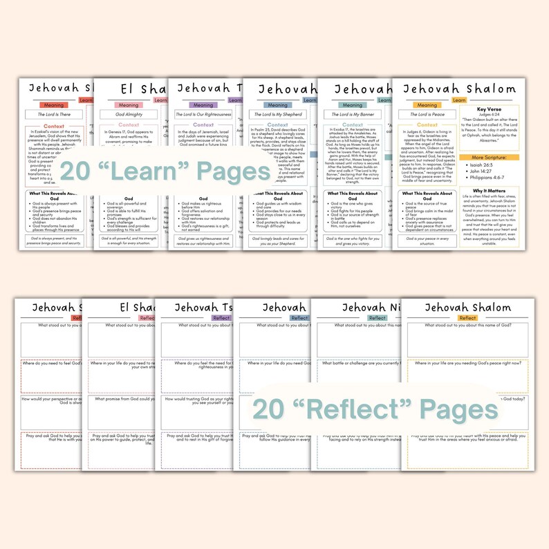Names of God Christian Homeschool Unit Workbook Study Bible Lesson Printables Busybook Kids Bible Activity Pages Children Read Bible image 2