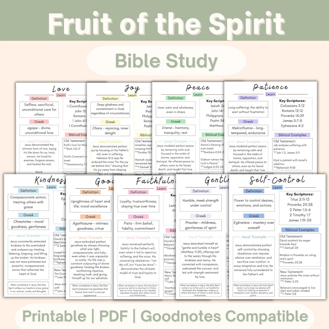 Fruit of the Spirit Bible Study, Printable PDF, Fruit of the Spirit ...
