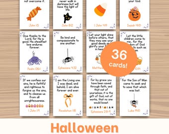 Halloween Bible Verse Cards Christian Scripture Tracts Halloween Handouts for Kids Fall Sunday School Christian Halloween Faith Printable