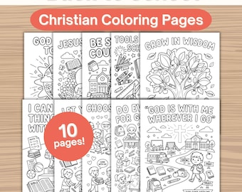 Christian Coloring Pages Back to School Classroom Coloring Workbook VBS Activity Sunday School Coloring Sheets Bible Lesson Printable
