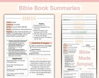 Old Testament Overview Simplified, Bible Book Summaries, Books of the Bible Summary Recap, Bible Breakdown for Beginners, Bible Study Tool
