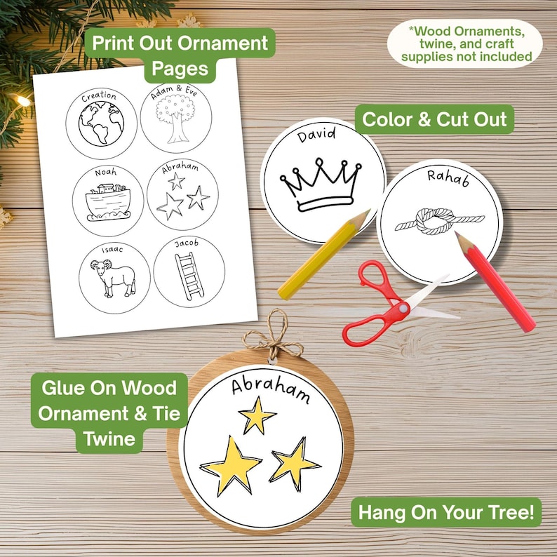 Jesse Tree Advent Ornaments Printable, Advent Countdown Activity, Bible ...