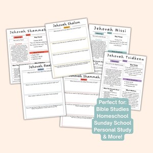 Names of God Christian Homeschool Unit Workbook Study Bible Lesson Printables Busybook Kids Bible Activity Pages Children Read Bible image 4