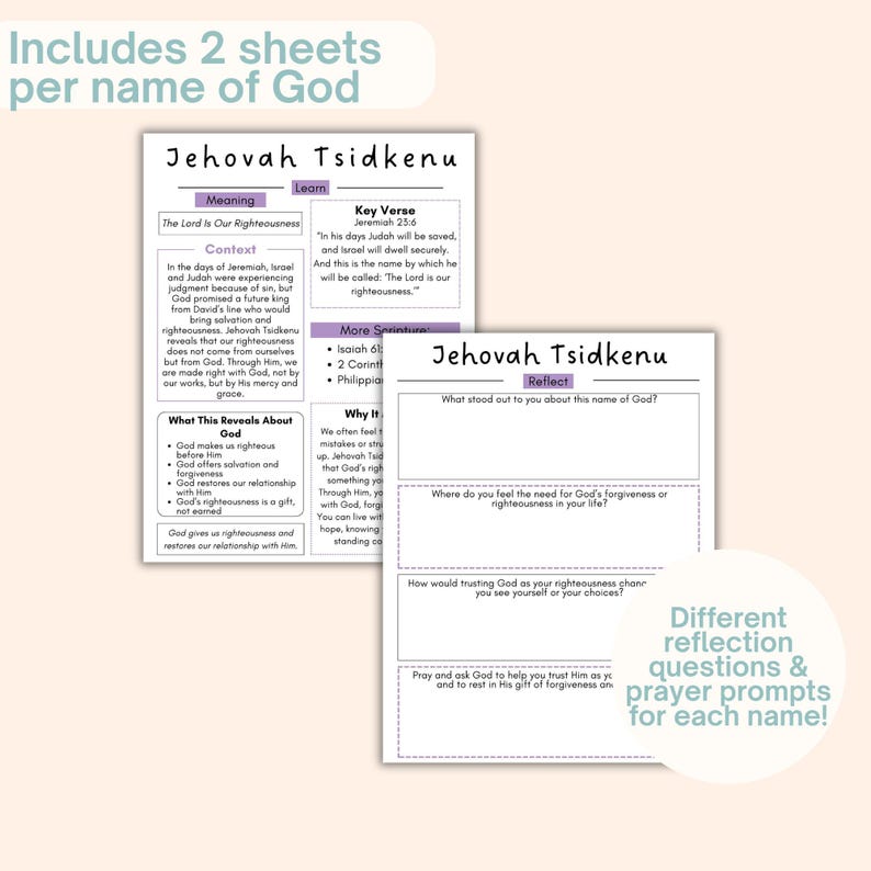 Names of God Christian Homeschool Unit Workbook Study Bible Lesson Printables Busybook Kids Bible Activity Pages Children Read Bible image 3