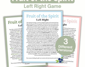Fruit of the Spirit Game Left Right Adult Womens Ministry Youth Group Games Activites for Women Retreat Bible Study Activity Pass the Prize