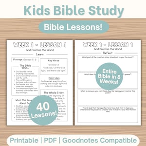Kids Bible Study Bible Lessons Sunday School Activities Christian Homeschool Bible Unit Daily Devotion Printable Family Worship School Year
