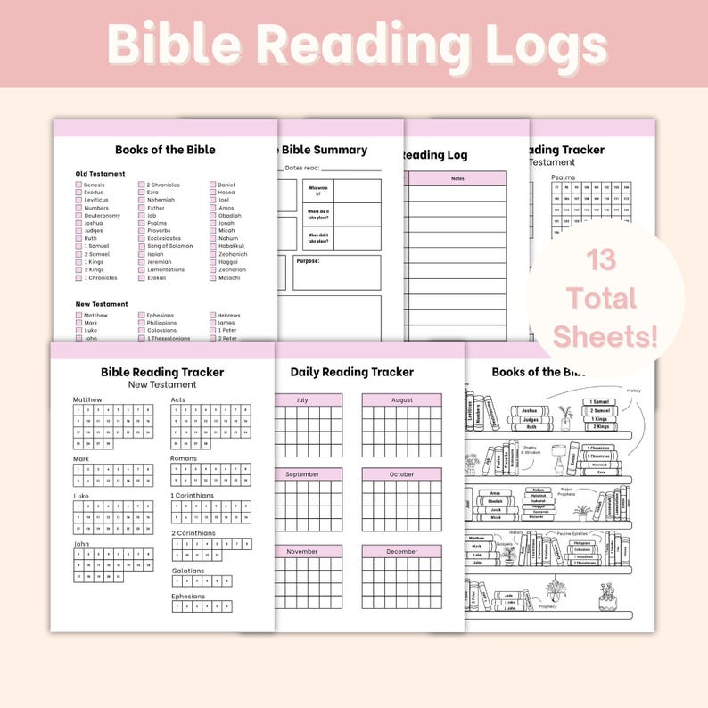 Bible Reading Log Tracker Daily Devotional Log, Daily Bible Reading Log ...