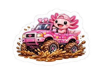 Axolotl Mud Truck Sticker | Vinyl Decal