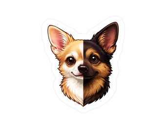 Chihuahua and German Shepherd Sticker, Kiss-Cut Vinyl Decals