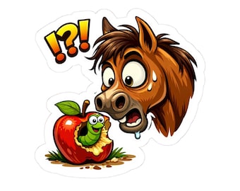 Horse and Apple Sticker | Illustration, Horse Decal