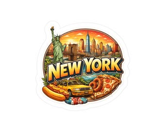 Adesivo in vinile fustellato con skyline di New York / Sticker NYC