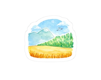 Watercolor Country Map Kiss-Cut Stickers | Travel Flag Sticker