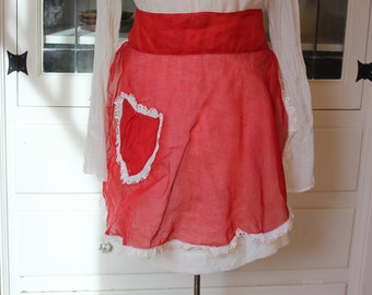 Vintage Valentine's apron heart pocket