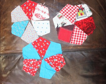 Vintage 1950's handmade quilt blocks,