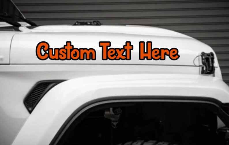 Custom Hood Lettering JL/JT Hood Custom Lettering Decals, (pair) One for Each Side, Custom ...