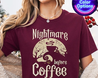 Alptraum vor Kaffee Shirt, Weihnachten & Halloween Kaffee Liebhaber Geschenk