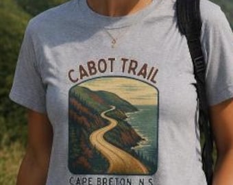Vintage Scenic Cabot Trail, Cape Breton, Nova Scotia, Canada TShirt - Unisex, Retro Travel Tee, Coastal Souvenir, Beach Vacation, Maritime